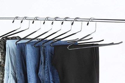 Jeronic Pant Hangers, 20 Pack Steel, Black, 20 Count