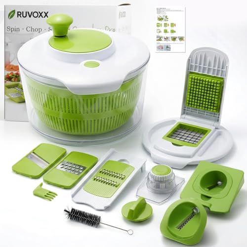 7-in-1 Salad Spinner and Vegetable Chopper Set