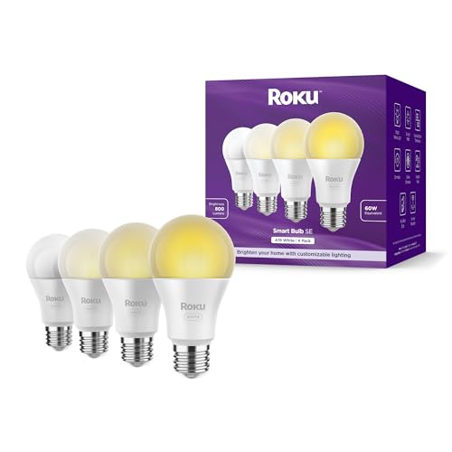 4 Pack Roku WiFi Dimmable Smart Light Bulbs