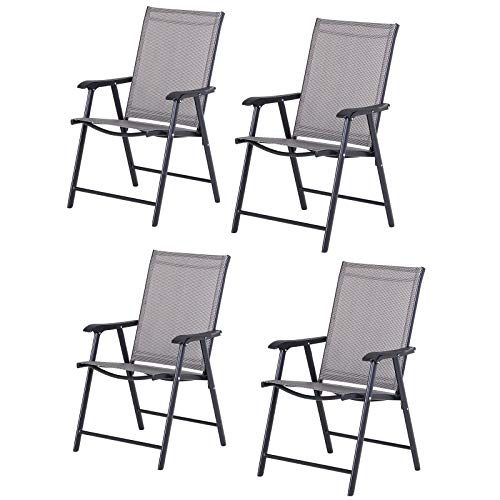 4 Pack Folding Outdoor Patio Chairs Stackable Portable