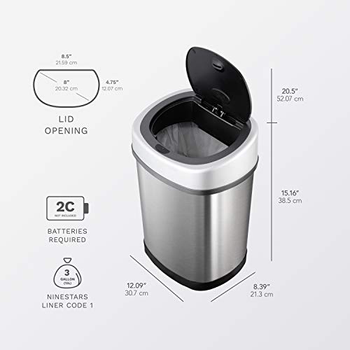 Ninestars Touchless Motion Sensor Trash Can Set