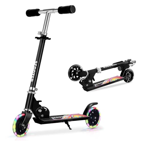 Foldable Kids Kick Scooter with Light Up Wheels
