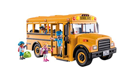 Playmobil School Bus with Accessories and 4 Figures