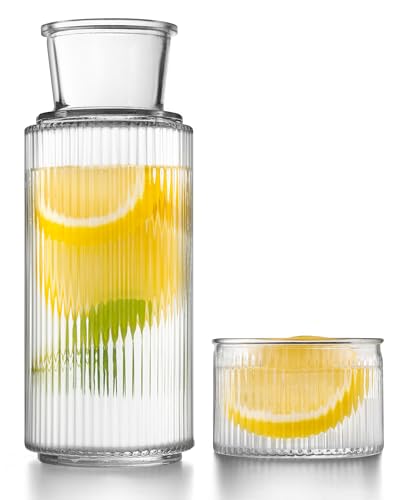 27oz Bedside Water Carafe and Glass Set Pitcher