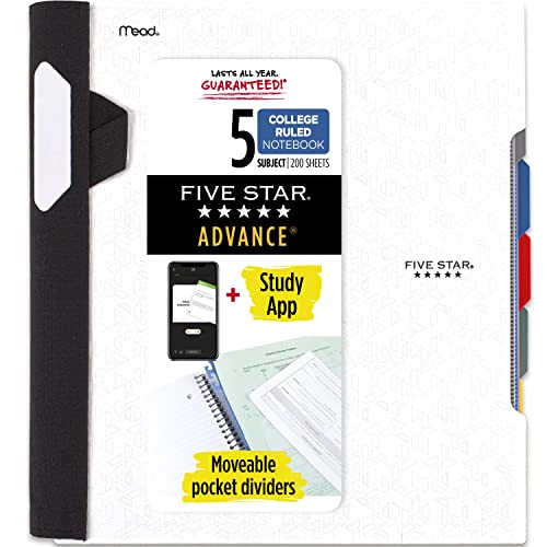 Five Star 5 Subject College Ruled Spiral Notebook