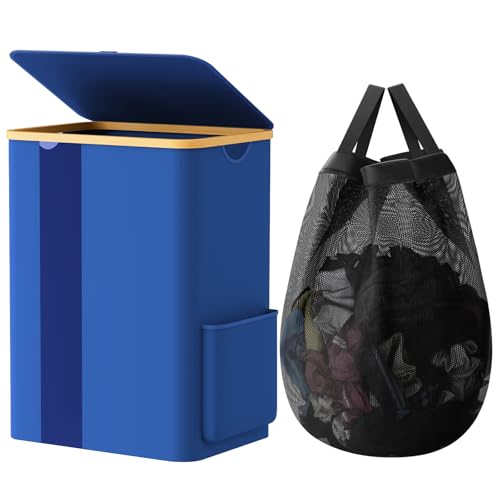 80L Collapsible Laundry Hamper with Lid and Handles