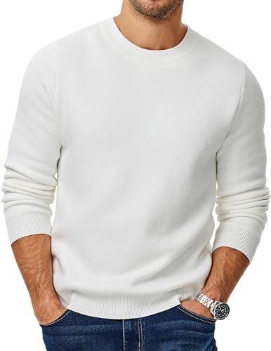 Fleece Lined Knit Crewneck Sweater Pullover