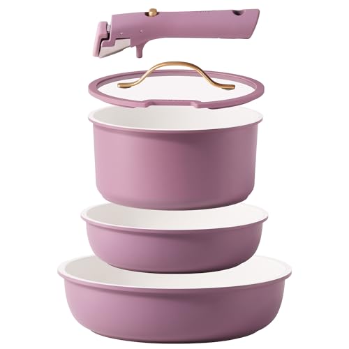 5 Piece Nonstick Detachable Handle Cookware Set