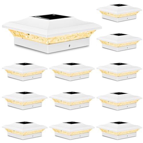 12 Pack Solar Fence Post Cap Lights