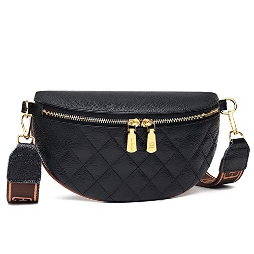 Quilted Vegan Leather Fanny Pack Crossbody Belt Bag