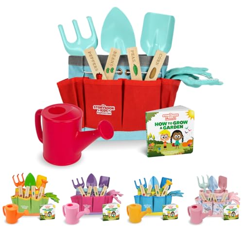 Kids Gardening Tool Set with Tote and Guide Book