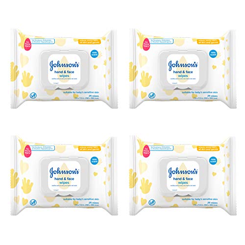 4 Pack Johnson's Baby Hand & Face Cleansing Wipes
