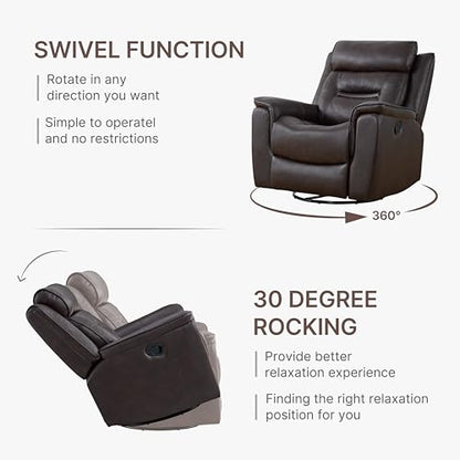 KISLOT Leather Recliner Rocker for Living Room