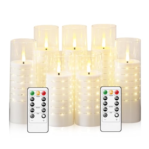 7 Pack Flameless LED Pillar Candles with Remote