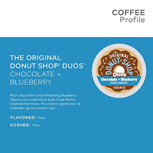The Original Donut Shop Duos Chocolate Blueberry Coffee, Keurig Single-Serve K-Cup Pods, 72 Count (6 Packs of 12)