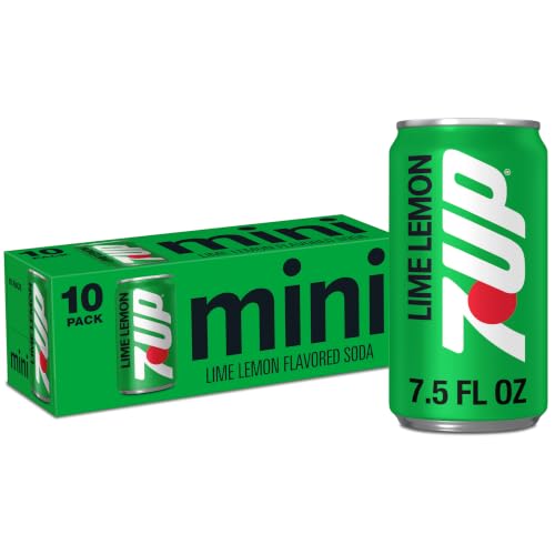 10 Pack 7UP Lemon Lime Soda Mini Cans 7.5oz