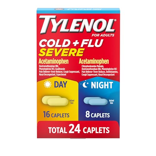 24 Count Tylenol Day Night Cold Flu Caplets