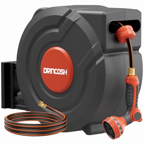 130 ft Retractable Heavy Duty Garden Hose Reel Wall Mount