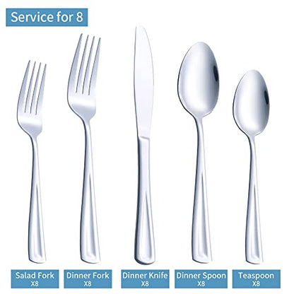 40-Piece Stainless Steel Flatware Set for 8
