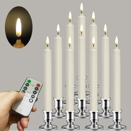 12 Pack Flameless LED Cone Candles with Remote