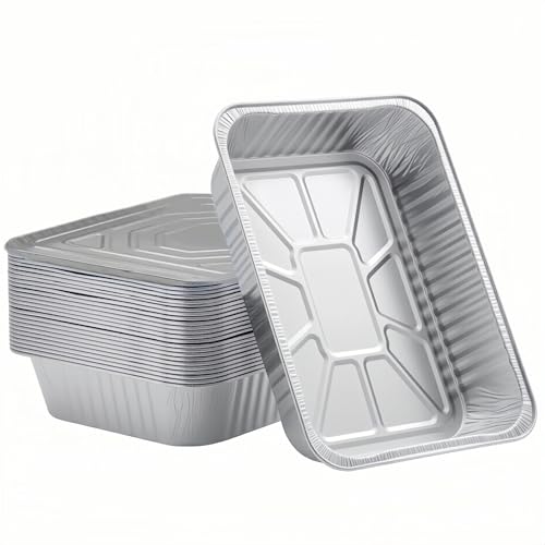 25 Pack Heavy Duty Half Size Aluminum Foil Pans