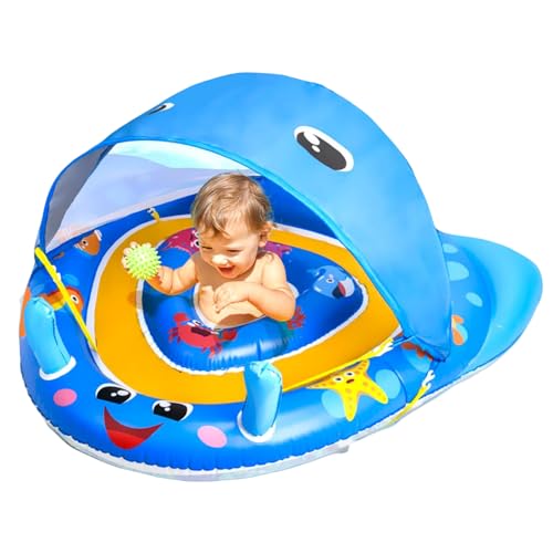 Baby Pool Float with Canopy, Infant Swimming Float