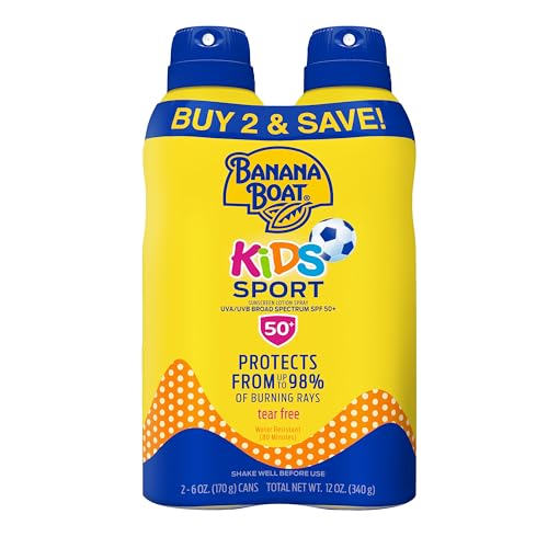 2 Pack Banana Boat Kids Sport SPF 50 Sunscreen Spray