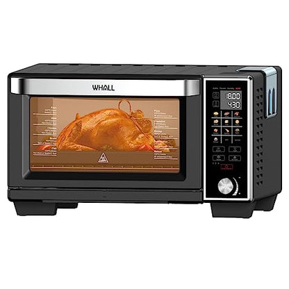 WHALL Toaster Oven Air Fryer, Max XL Large 30-Quart Smart Oven,11 function Toaster Oven Countertop with Steam Function,12-inch Pizza,6 slices of Toast, 4 Accessories Included, Stainless Steel /1700W