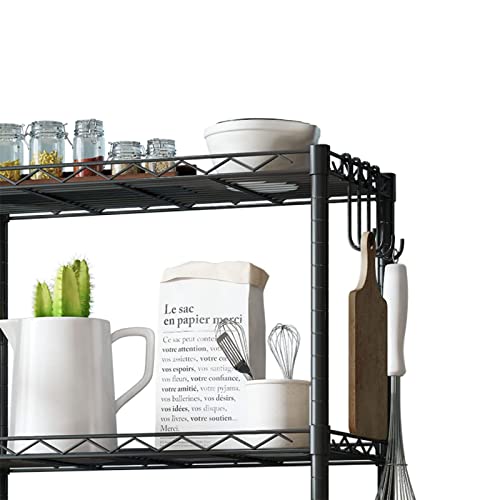 SsngygHme 4 Tier Shelves Storage, Wire Shelf Unit, Standing Adjustable Metal Shelves Organizer, Storage Racks for Restaurant Garage Pantry Kitchen Garage（ 21" x 11" x 43"）