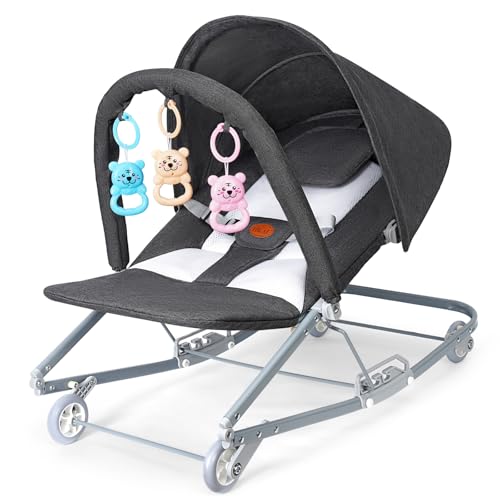 Baby Bouncer Seat with Canopy Rocking and Rolling