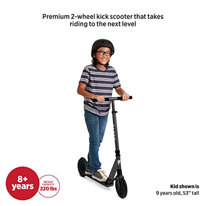 Flyer Kickstart Max, Kick Scooter, Adjustable Handlebars & Foldable, Black Scooter 8+ Years, and up to 220 lbs
