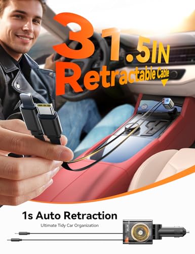 JOYROOM 69W Retractable Car Charger for iPhone