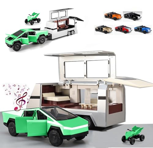 Toy Truck RV Motorcycle Diecast Model with Lights