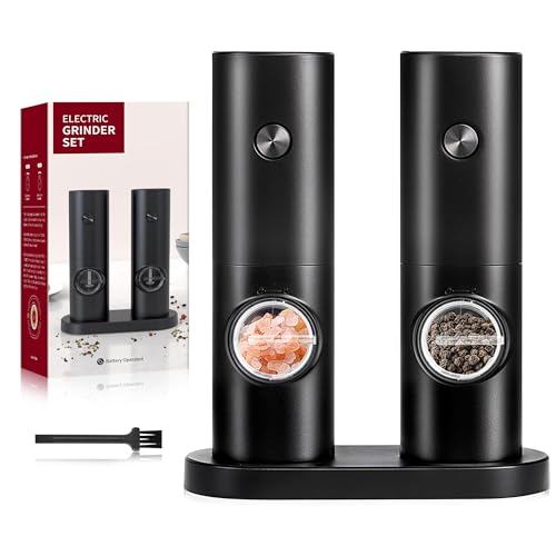 2 Pack Electric Salt and Pepper Grinder Set