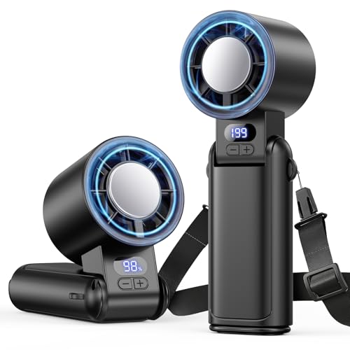 Rechargeable Handheld Turbo Fan with LED Display
