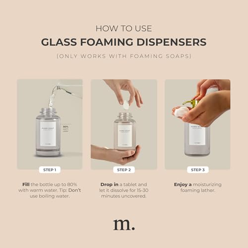 2 Pack Glass Foaming Soap Dispenser with Pump