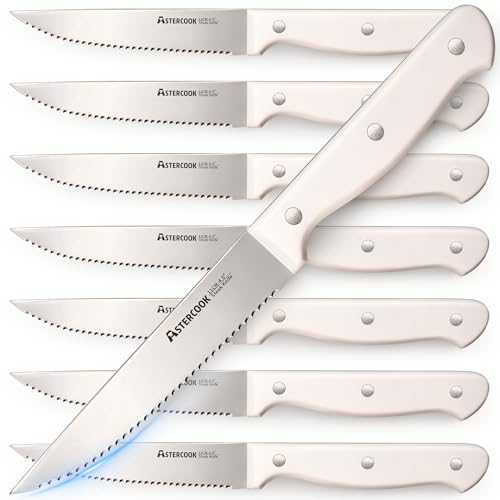 8 Piece Serrated Stainless Steel Steak Knife Set