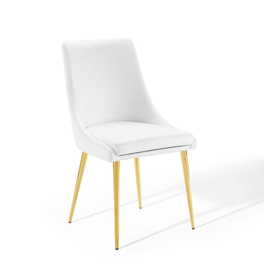 Modway Viscount Modern Accent Performance Velvet Dining Chair, White