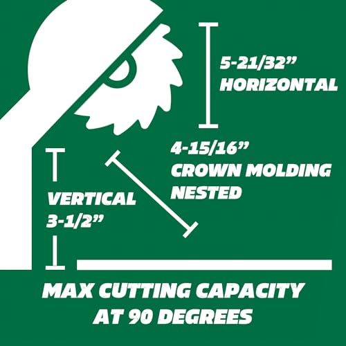 Metabo HPT Compound Miter Saw, 10" Miter Saw with Large Table Saw for woodworking, Power saw with 15-Amp Motor, Accurate Miter Angles, 0-45° Bevel, 24T TCT Miter Saw Blade, Positive Stops, C10FCGS