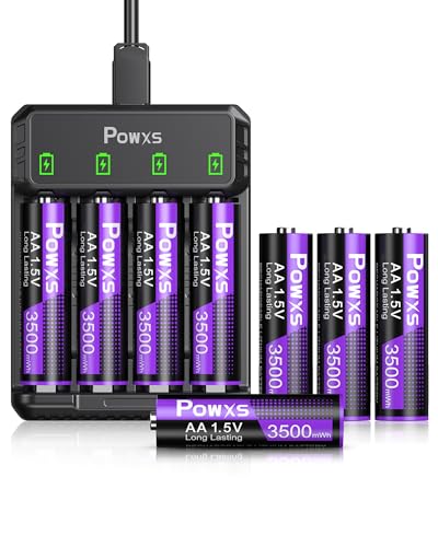 8 Pack Rechargeable 1.5V AA Lithium Batteries