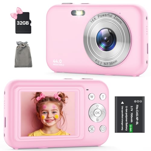 32GB 1080P 44MP Rechargeable Kids Digital Camera