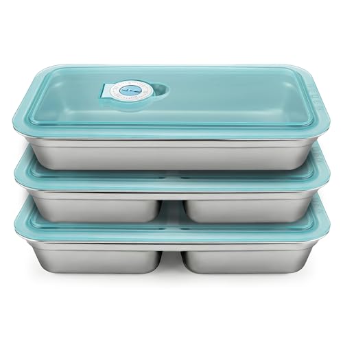 3 Pack Stainless Steel Leakproof Snack Containers