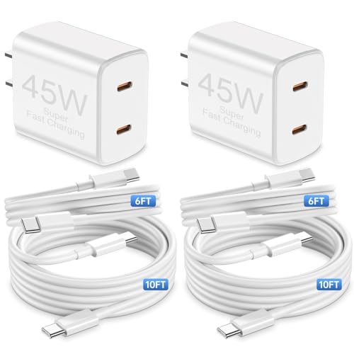 4 Pack 45W Dual USB-C iPhone Fast Charger