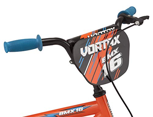 Pacific Vortax BMX Style Kids Bike, for Boys and Girls Ages 3 to 7, Single Speed, 16-Inch Wheels with Removable Training Wheels, Coaster and Hand Brake, Orange