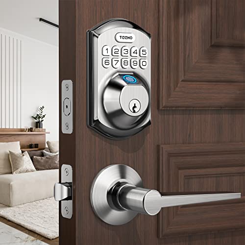Fingerprint Door Lock Keyless Entry Deadbolt with Handle Set