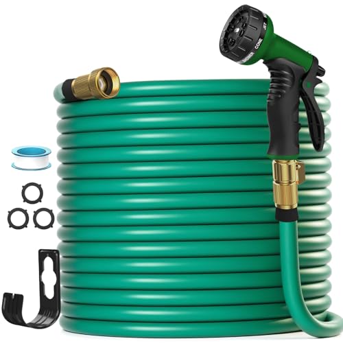 100 ft Garden Hose Kink-Free Flexible with Nozzle
