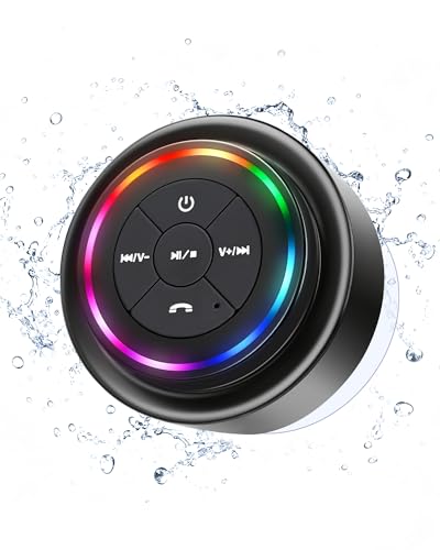 Waterproof Bluetooth Shower Speaker with LED Lights