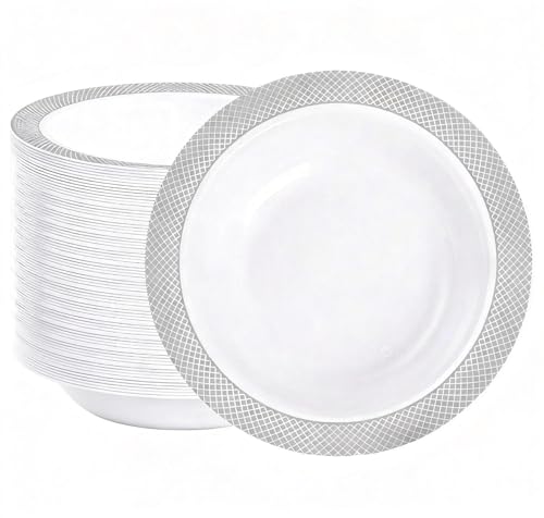 100 Count Disposable Plastic Soup Bowls 12 oz