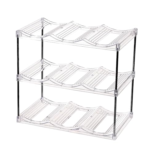 3 Tier Stackable Wine and Water Bottle Holder Organizer