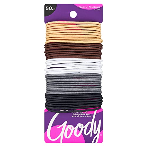 50 Count Goody Ouchless Elastic Hair Ties Rubber Bands